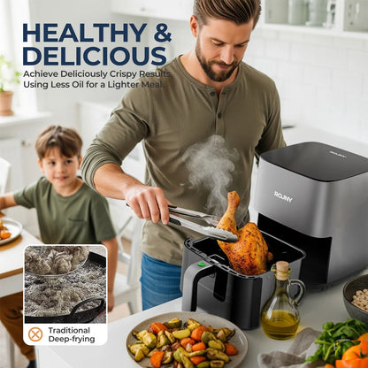 5L Air Fryer, Electric Hot fryer Oven Oilless Cooker with Touch Control & Nonstick Basket & Visible Window, Family Size